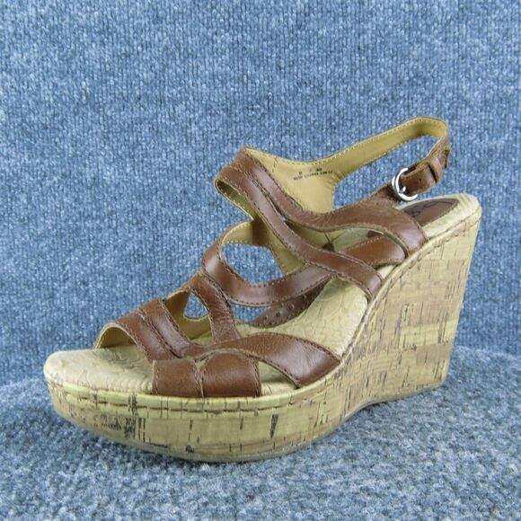 Born Concept Women Strappy Sandal Shoes Size 8 Medium Brown Leather‎ - Picture 1 of 9